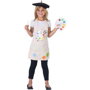 Dress Up America Kids Artist Costume  Painter Outfit with Apron, Beret, & Accessories  Halloween Role Play for Kids (Medium)