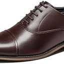 Bruno Marc Men's Lace Up Soft Cap-Toe Formal Dress Shoes, Size 6.5, Dark Brown