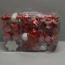 Shatterproof Christmas Ball Ornaments Set, 130 Pack Christmas Tree Decorations, Assorted Hanging Christmas Balls Bulk for Holiday Indoor Outdoor Xmas Party Decor (130 Red)