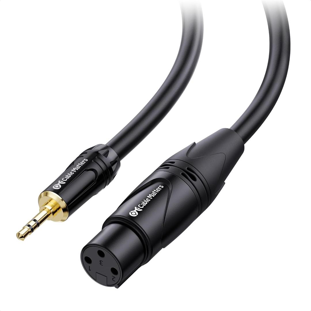 Cable Matters Unbalanced 3.5mm to XLR Cable - 10ft, Male to Female, 1/8 Inch to XLR Cable