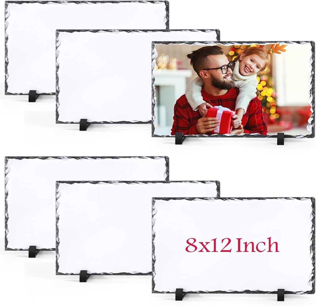 Sublimation Slate Blanks 8x12 Inch Sublimation Plaque Rock Stone Picture Photo Plate 6 Pack Bulk