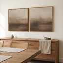 Framed Brown Abstract Landscape Wall Art Set of 2, Neutral Canvas Prints, 24"W x 24"H x 2Pcs