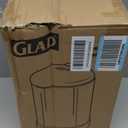GLAD Small Trash Can, 1.2 Gallon | Round Stainless Steel Garbage Bin with Soft Close Lid & Step Foot Pedal | Metal Waste Basket with Removable Inner Bucket, Stainless