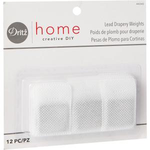 Dritz Home Covered Lead Drapery Weights, 12-Piece, White (Pack of 1)