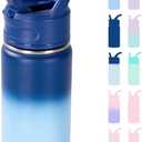 Fijinhom 12oz Water Bottle for School, Water Bottles with Straws, Insulated Water Bottles, Stainless Steel Vacuum Insulated Bottle, Leak-Proof, BPA-Free, Ocean