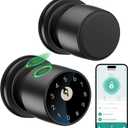 IRONZON Fingerprint Door Knob Fingerprint Door Lock with App Control Smart Door knob for Bedroom, Biometric Door Lock for Apartment Office and Garages (Black)