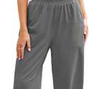 Fisoew Women's Two Piece Outfits Casual Lounge Sets Crop Tops and Joggers Tracksuit with Pockets, Medium, Dark Grey
