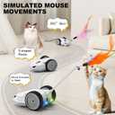 3 x Interactive Cat Toys for Indoor Cats - Smart Moving Electric Mouse with Remote Control, Feather Tail, and Rechargeable Battery - Automatic Play for Bored Kittens & Adult Cats & Daily Exercise
