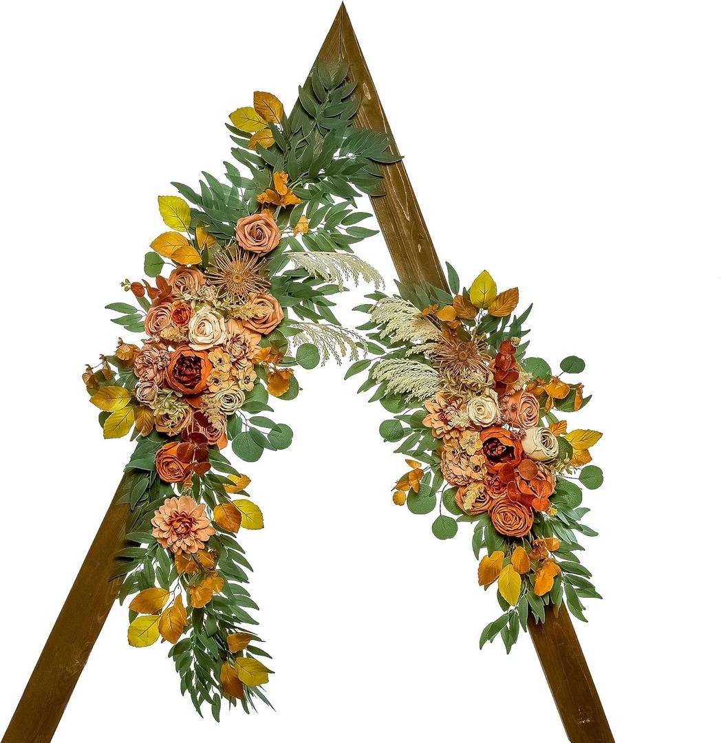 Wedding Arch Flowers, Artificial Flowers for Decoration, Large Flower Swag for Boho Styles Wedding Ceremony Floral Decor - Pack of 2 
