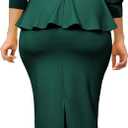 Yiershu Women's Bodycon Pencil Dress Wear to Work Sheath Suiting Dresses (Green, XL)