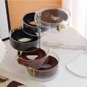 Hiyoo Belt Organizer, 5 Layers Acrylic Belt Storage Holder, Rotatable Belt Display Case, Clear Storage Box for Belt, Jewelry, Watch, Bracelets and Other Accessories