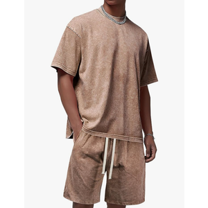 Derminpro Men's Cotton Short Sets 2 Piece Outfits Casual Summer Short Sleeve/Sleeveless Tracksuits 2XL