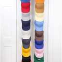 Perfect Curve Hat Organizer Cap Rack FAV | Hat Racks | Hold up to 40 caps | Over Door Organizer for Baseball Hat | Fitted & Adjustable Caps & Visors | Door Slam Proof | 2 Straps | White