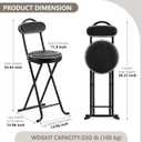 Folding Stool,24 Inch Portable Folding Bar Stool Chair with Backrest,Foldable Collapsible High Stools with Handle for Adults Kitchen Island,Black,1pcs, Set of 1;24"
