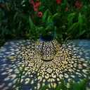 Go2garden Big Solar Outdoor Lanterns Waterproof, Gifts for Dad Mom Garden Yard Decor Lights for Patio,Balcony Party Ornaments, Birthday Mothers Day Gifts for Wife Grandma (1 Pack, Teal Blue)