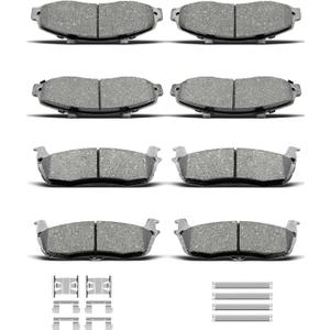 D679 D879 8pcs Ceramic Front Rear Brake Pads With Clips Fit For 1997-2003 For Ford F-150,2004 For Ford F-150 Heritage,2002 For Lincoln Blackwood