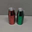 Gejoy 9 oz Happy New Year Rimmed Stripe Plastic Cups Bulk Disposable Wine Hard Plastic Drinking Cocktail Cups Tumblers for Wedding Gathering Party Supplies(Red and Green,100pcs)