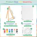 120pcs 8x10 Inch Painting Supplies Kit, 12Pack Art Canvas Bulk with Easel Stand, 12 Colors Mini Acrylic Paint Set, Small Paint Brushes, Paint Trays, Painting Kit