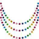 Boao 3 Pieces Wool Felt Ball Garland Colorful Pom Pom Garland Handmade 6.5 Feet Long 24 Balls Felt Banner for Wall Christmas Tree Decoration (Rainbow)