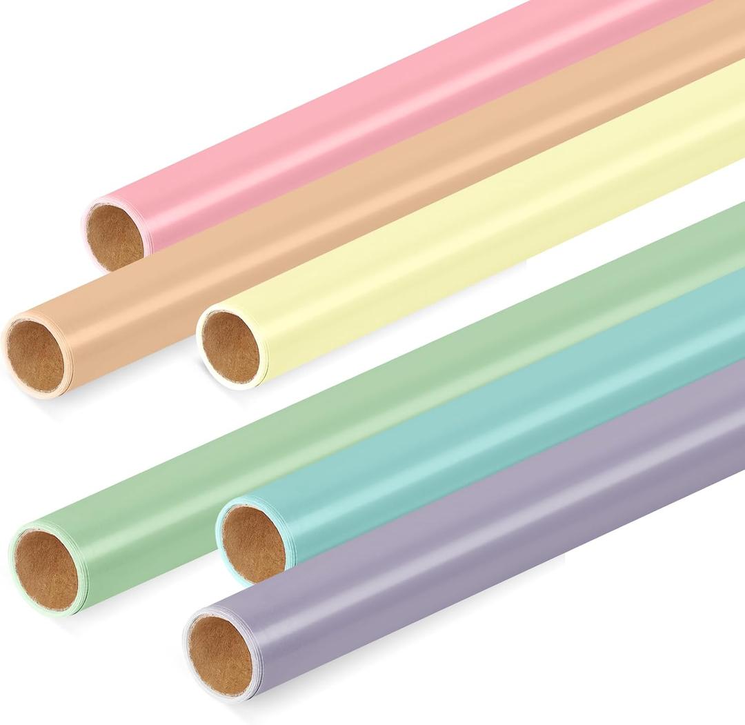Skyygemm 6 Rolls Bulletin Board Paper Fade Resistant Colored Bulletin Board Paper Roll Bulk for Art Decor Drawing Craft Painting(4 x 24 ft,Macaron Color)