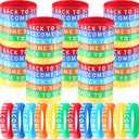 2 x Lenwen 72 Pcs Welcome Back to School Bracelets First Day of School Bracelets Silicone Wristbands Rubber Colorful Rewards Classmate School Gifts Kindergarten Semester Begins for School Party Supplies