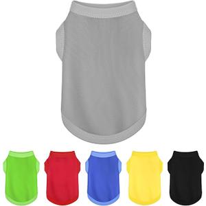 Elevate Your Dog's Fashion Quotient with Colorful and Breathable Sleeveless Cotton Shirts! Perfect Pet Apparel for Small to Medium Dogs Black L