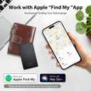 2 Pack Wallet Tracker Card [Apple MFi Certified] Air Tracker Tag (iOS only), IP68 0.06in Rechargeable Smart Card Work with Apple Find My, Keys Finder and Item Locator for Passport, Bags, Laptop, Black