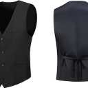 WOMS Mens 1 Pieces Suits Vest  Slim Fit Wedding Groomsmen Suit for Men Formal XS