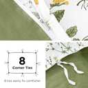 Bedsure Duvet Cover King Size - 100% Cotton Reversible Floral King Duvet Cover Set with Zipper Closure, 3 Pieces Soft & Breathable PureWoven Green Bedding Set with 2 Pillow Shams 20"x36"