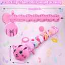 Baby Toys 0-6 6-12 Months, Stuffed Animal Infant Tummy Time Toys Sensory Toys with Crinkle Rattles Textures and Mirror Gifts for Newborn Boys Girls, Baby (Pink)