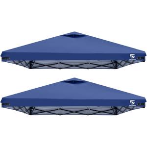 2PCS 10x10 Pop Up Canopy Replacement Top Cover with Air Vent for Straight Leg Canopy Tent, Waterproof for Outdoor Garden Patio Camping Sun Shade(Top Only) (Dark Blue)