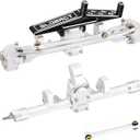 GLOBACT SCX24 Axles +11mm Widened CVD Steering Angle 50 Max with Servo Mount and Tungsten Steel & Brass Steering Knuckle and Links for Axial SCX24 1/24 RC Crawler Upgrade AXI31609 (Silver)