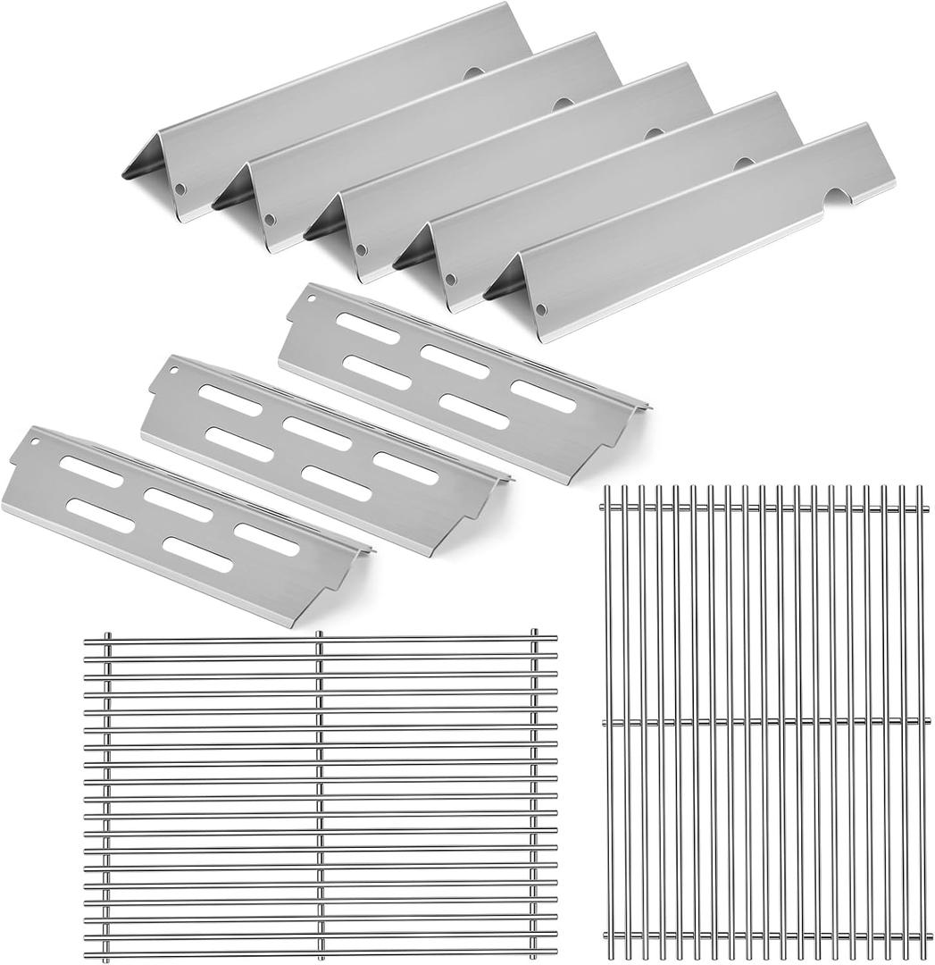 Kalomo Grill Grates Parts for Weber Genesis II E-310, S-310, E-315, E-330, E-335, S-335, LX S-340, E-340, 66802, 66795 18Flavorizer Bars Stainless Steel Grids BBQ Gas Grill Replacement Parts