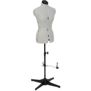 Sew Simple FG3271 Adjustable Dress Form Silver S-M (US Dress Size 4-12) 8 Part Female Sewing Mannequin + Pin Grip Hem Marker