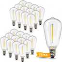 Abeja 25 Pack ST38 LED Replacement Bulbs, E12 LED Shatterproof 0.6W, 1 Watt Equivalent to 7 Watt Traditional Bulb, E12 Base String Light Bulbs for Outdoor Patio Garden String Lights, Warm White 2700K