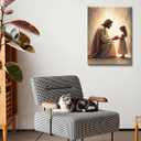 11 x Jesus with Girl praying Wall Art Jesus with Children wall decor God painting Christian picture Bible Story Posters Prints Religious Faith Artwork for Kids Room Church Home Decoration,12x16in