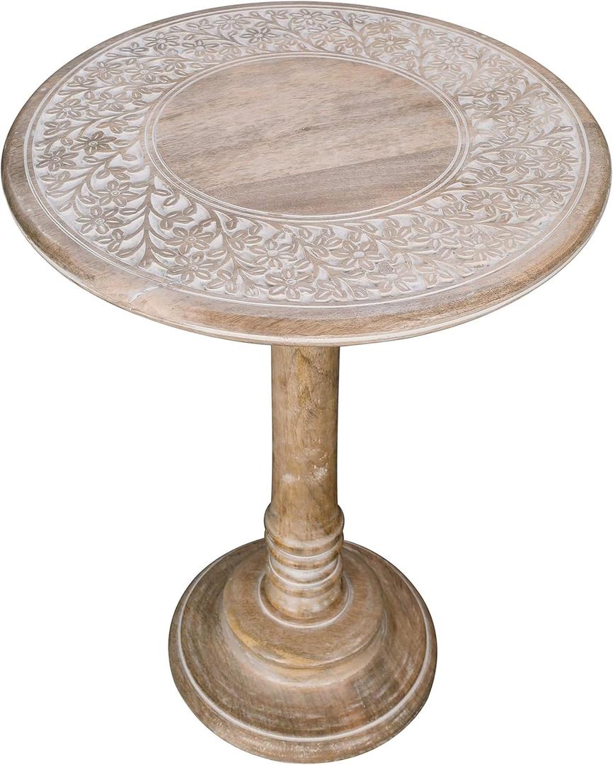 End Tables for Living Room, Wooden End Table, Small Side Table, Nightstand, Bedside Table, Entry Table for Magazines, Books & Plants  18x22 White Wash