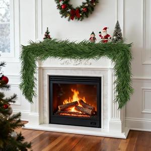 Xoermioy 2 Pcs 6 Ft Artificial Norfolk Pine Garlands - Green Artificial Greenery Garland, Winter Christmas Garland for Table, Mantle, Wall, Indoor, Outdoor Holiday Décor