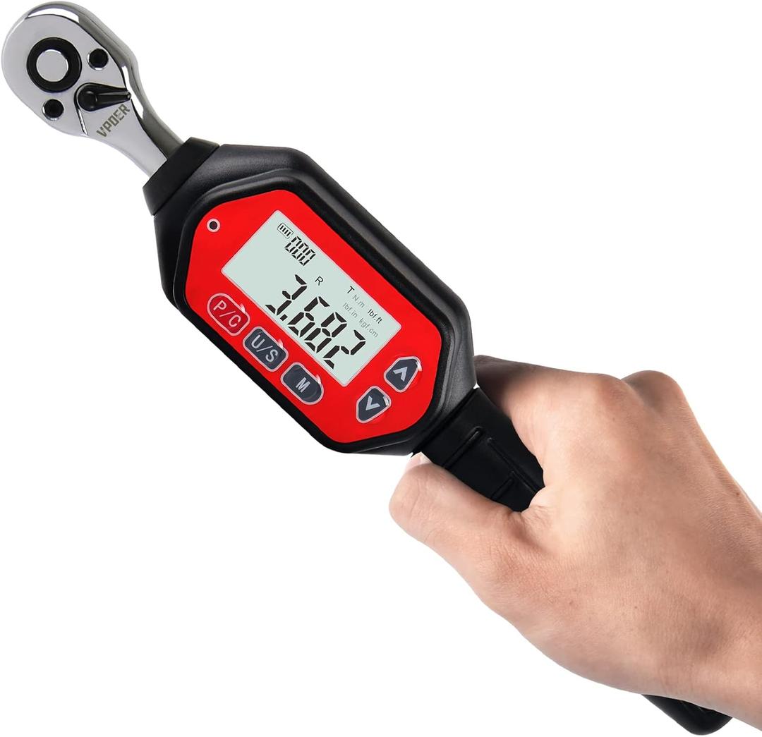 Digital Torque Wrench 1/4-inch Drive, 0.22-7.37 ft-lbs (0.3-10 Nm) (2.65-88.5 inch pound) with Buzzer & LED, Calibrated
