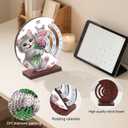 AiYuanzsh 3D Diamond Art Tabletop Perpetual Calendar Kit, DIY Wooden Desktop Ornament with Cute Cat Design, Sparkling Diamond Painting Desk Decoration Gift for Home & Office