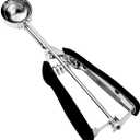 HOMURE H Small Cookie Scoop 1 Tbsp, Size #60 Cookie Dough Scoop, 1 Tableapoon Cookie Scoops for Baking, 18/8 Stainless Steel, Comfortable Grip, for Making Cookies, Melon Ball, Meatball, Cupcake (Black)