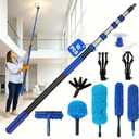 Light Bulb Changer for High Ceilings with Pole, 20FT Reach, Chandelier Kit (Blue)