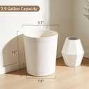 GORESE Pu Leather Trash Can, 2.6 Gallon Wastebasket, Small Wastepaper Basket for Office, Bedroom, Living Room, Round Trash Bin Home Decor, Cream White