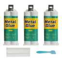 2 x Metal Repair Glue, Muffler Repair kit, Epoxy Adhesive, Liquid Weld for Metal, for Stainless Steel, Plastics, Aluminum, Welding Metals to Metals Glue, high StrengthHeat and Water