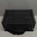 Amazon Basics Mesh Desk Organizer with Sliding Drawer, Double Tray and 5 Upright Sections, Black