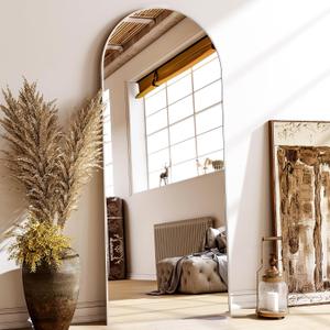 24x68 Arched Full Length Mirror Floor Mirrors with Aluminum Alloy Frame Free-Standing Wall Mounted Floor Mirrors or Large Dressing Mirror, Silver Mirror Full Length (68"L x 24"W)