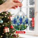 5 x Texas Bluebonnet Christmas Ornaments: Christmas Tree Ornaments, Holiday Decor for Flower Lover, Texas State Flower-Themed, Stocking Stuffers, Gift Ideas, Xmas Gifts & Gifts for Mom, Grandma