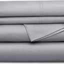 Bedsure King Size Sheet Set, Cooling Sheets King, Rayon Derived from Bamboo, Deep Pocket Up to 16", Breathable & Soft Bed Sheets, Hotel Luxury Silky Bedding Sheets & Pillowcases, Silver Grey