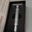 VIKINGS BLADE Adjustable Double Edge Safety Razor + Luxury Case. Smooth, Reusable, Eco-Friendly (The Emperor Frosted Chrome)