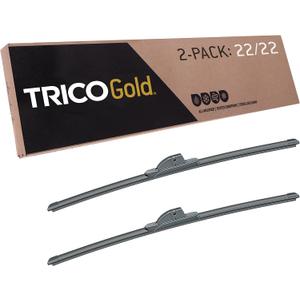 TRICO Gold 22" + 22" Premium Automotive Replacement Windshield Wiper Blades (Set of 2), Passenger and Driver Side All-Weather Beam Wiper Blades for Select Vehicle Models (22" + 22" Pair Pack)